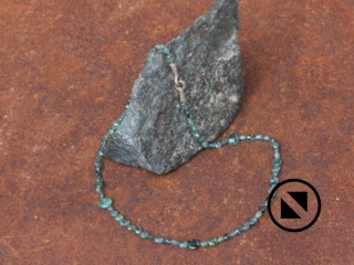 Turmalinkette blau und grün mit Platinverschluß