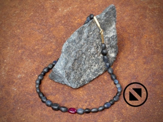 Labradorithkette Turmalin 750 Gelbgold