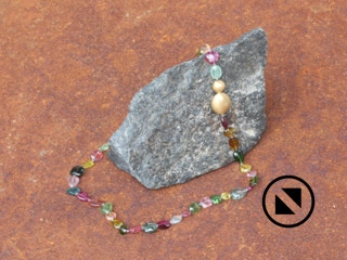 Kette Turmaline bunt 750  Gelbgold