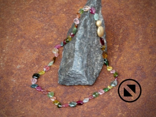 Kette Turmaline bunt 750  Gelbgold